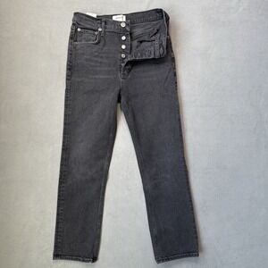 AGOLDE Riley Jeans‎ 27 Straight Crop High Rise Button Fly Denim